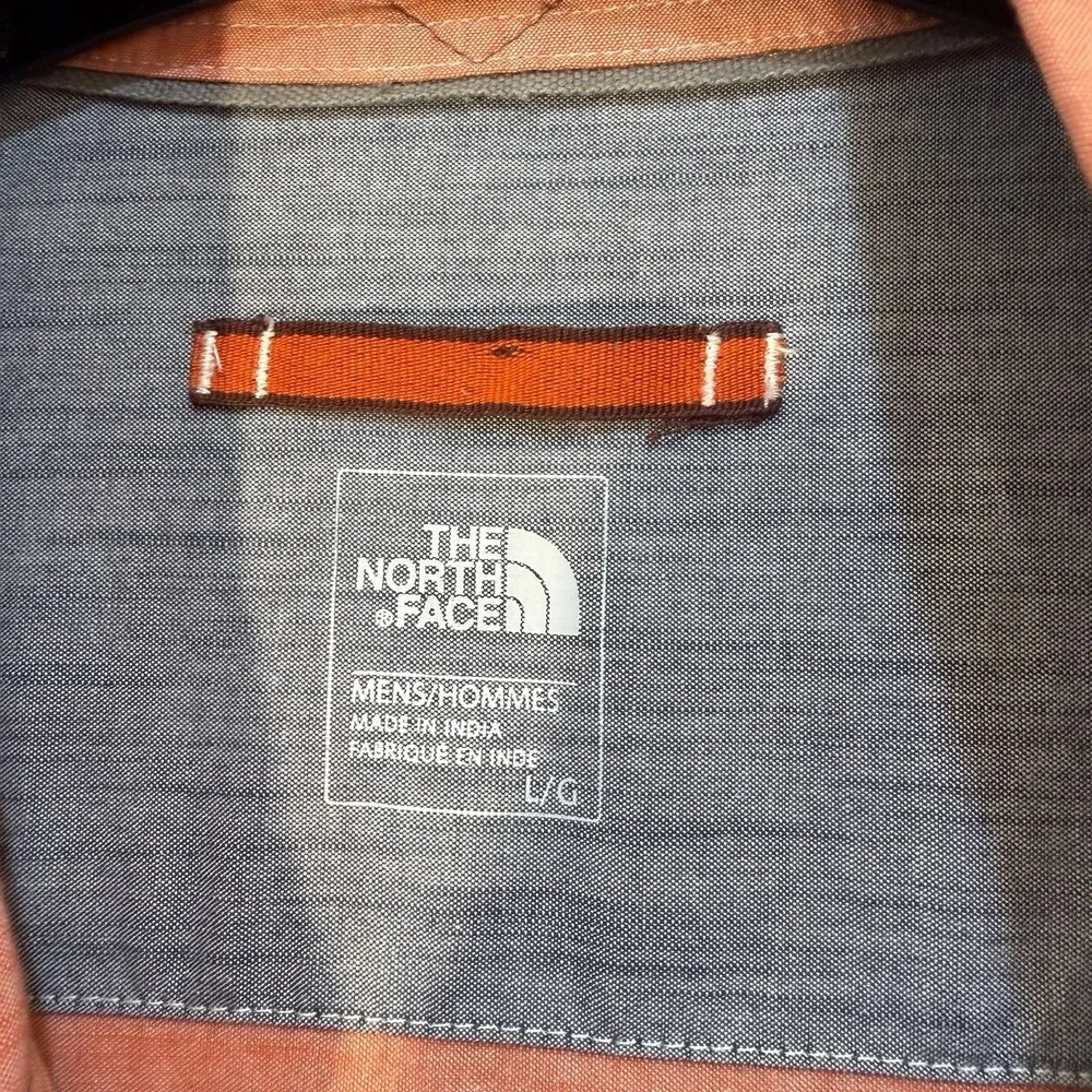 north face long sleeve button down shirt Montgomery Orange L Denim Style Pockets